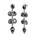 D'Joy Artisan Crafted White Buffalo 9.35 ctw Native American and Southwestern Dangling Earrings in Black Oxidized Sterling Silver - Sticky add to cart bar