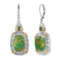 EverTrue Mojave Green Turquoise and Simulated Peridot Diamond 12.55 ctw Earrings in 18K YG Plated and Platinum Bond - Sticky add to cart bar