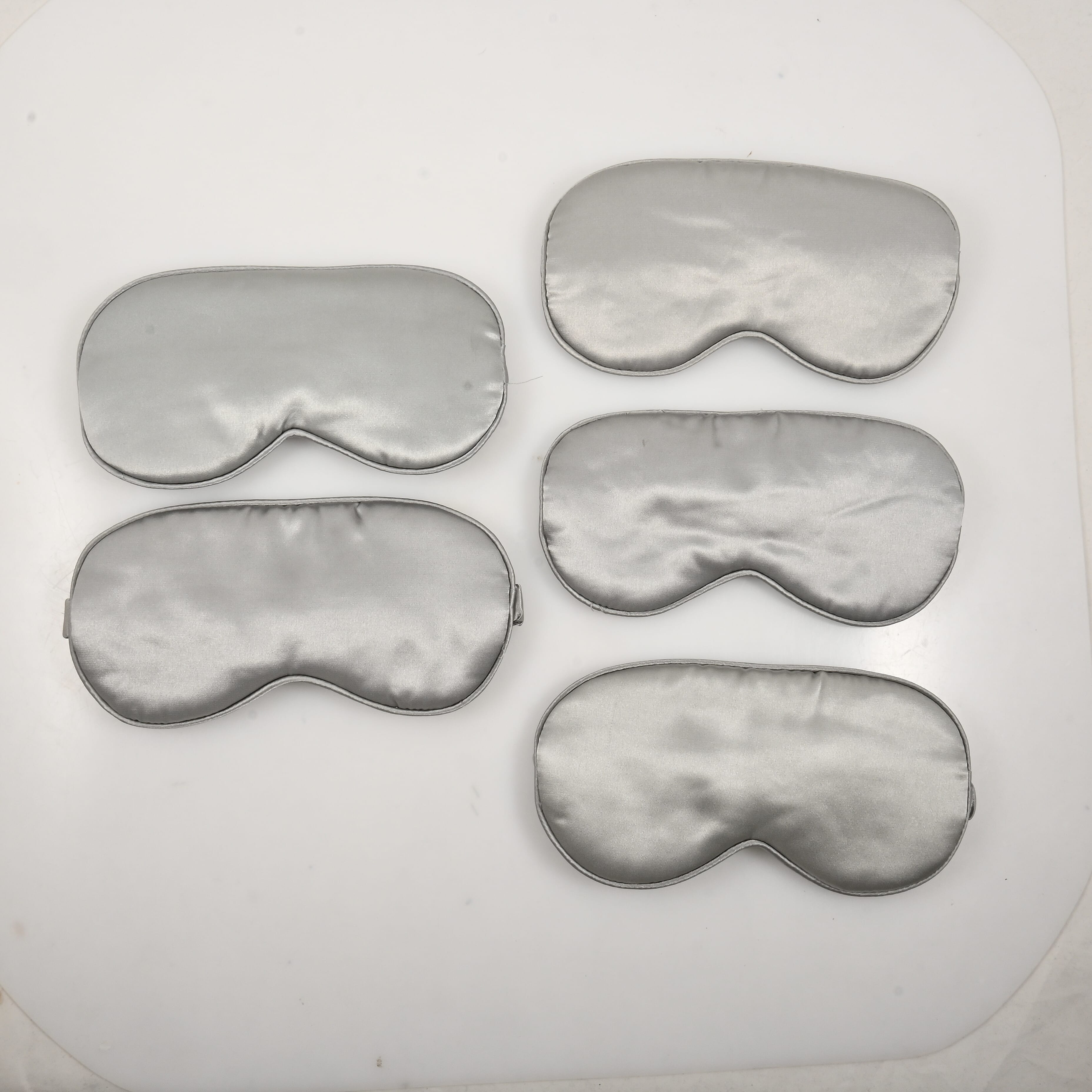 Closeout Set of 5 Grey Mulberry Silk Eye Masks (Ships in 8-10 Business Days)