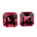 Asscher Cut AAAA Ouro Fino Rubellite Set of 2 (Sqr 5x5 mm) 1.50 ctw - Sticky add to cart bar