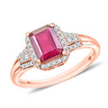 Niassa Ruby (FF) and White Zircon Ring in 18K Vermeil Rose Gold Over Sterling Silver (Size 10.0) 2.73 ctw - Sticky add to cart bar