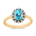 Luxoro Premium Paraiba Apatite, Blue Diamond (IR)   10.0) and I2 Diamond 1.38 ctw Ring in 10K Yellow Gold (Size 4.0) - Sticky add to cart bar