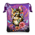 Vivid by Sukriti Blue Cat Pattern Hand Painted Genuine Leather Crossbody Bag - Sticky add to cart bar