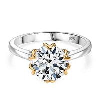 Moissanite 2.14 ctw Ring in Vermeil Yellow Gold Over Sterling Silver (Size 6.5)