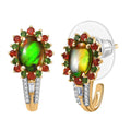D'Joy Canadian Ammolite, Multi Gemstone 3.15 ctw Floral Earrings in 18K Vermeil Yellow Gold Over Sterling Silver - Sticky add to cart bar