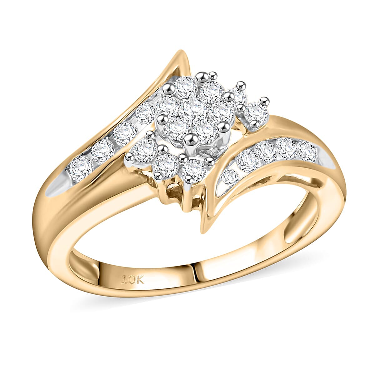 White Diamond 0.50 ctw Ring in 10K Yellow Gold (Size 7.0)