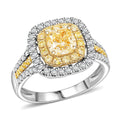 Modani 950 Platinum & 18K Yellow Gold Natural Yellow and White Diamond (SI) Ring (Size 10.0) 1.70 ctw - Sticky add to cart bar