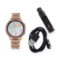 Mother's Day Special Deal Austrian Crystal Multi Functional Smart Watch in Rosetone with Stainless Steel Butterfly Buckle - Sticky add to cart bar