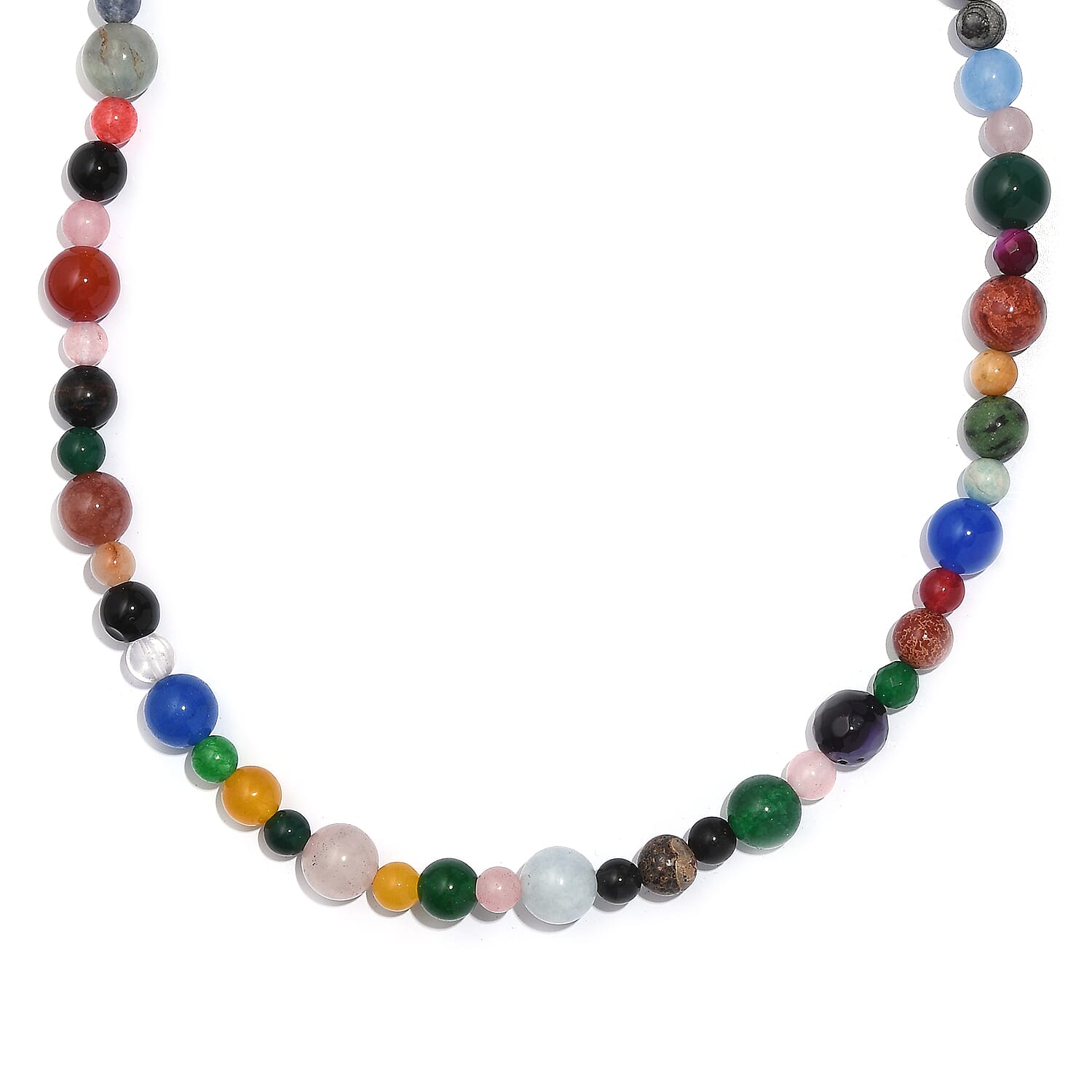 Multi Gemstone 435.00 ctw Necklace in Stainless Steel 36 Inches