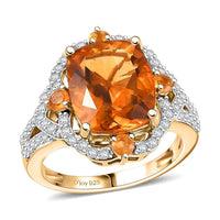 D'Joy Santa Ana Madeira Citrine, Multi Gemstone Ring in 18K Vermeil YG Over Sterling Silver (Size 10.0) 6.25 ctw