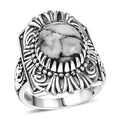 Artisan Crafted White Buffalo 5.00 ctw Ring in Sterling Silver (Size 10.0) - Sticky add to cart bar
