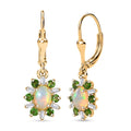 D'Joy Premium Ethiopian Welo Opal and Multi Gemstone 1.60 ctw Dahlia Flower Earring in 18K Vermeil Yellow Gold Over Sterling Silver - Sticky add to cart bar