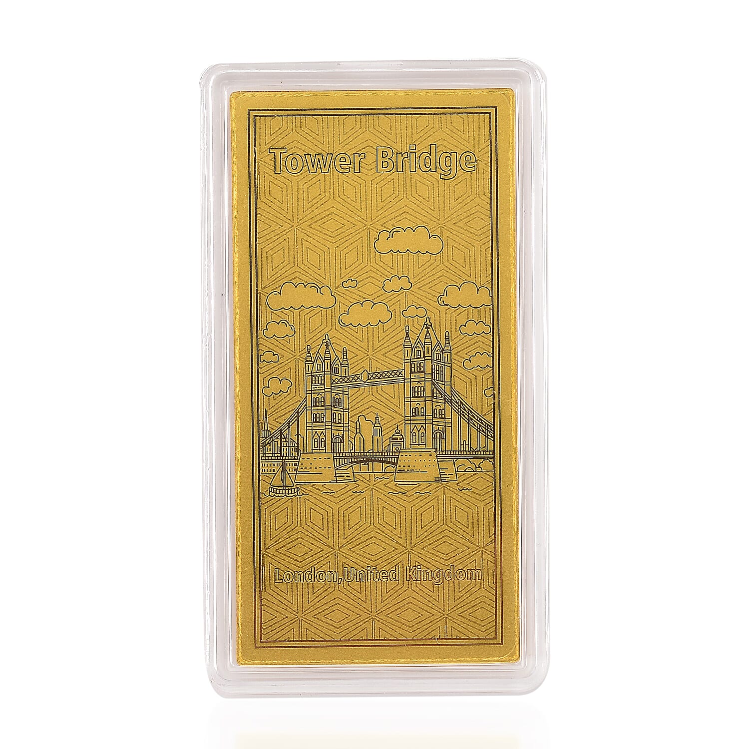 24K Golden London Tower Bridge Emboss Sheet 55x30mm 100mg