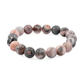 Pink Zebra Jasper 150.00 ctw Beaded Stretch Bracelet - Sticky add to cart bar