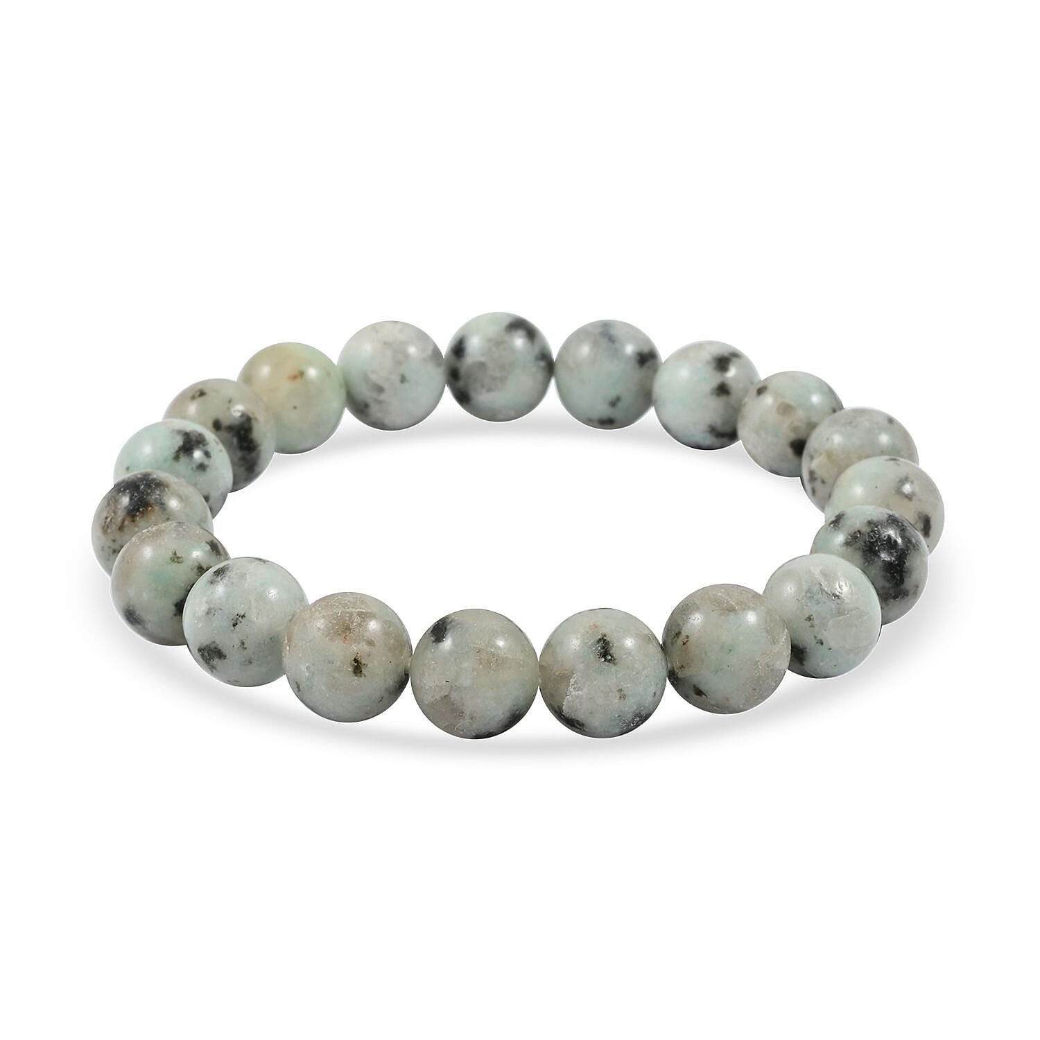 Kiwi Jasper 178.00 ctw Beaded Stretch Bracelet
