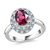 Certified & Appraised Rhapsody 950 Platinum AAAA Ouro Fino Rubellite, Paraiba Tourmaline and Diamond (E-F, VS) (0.22 cts) Ring (Size 10.0) (6.65 g) 2.50 ctw