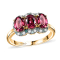 Certified & Appraised Luxoro 10K Yellow Gold AAA Ouro Fino Rubellite, Paraiba Tourmaline and Diamond (G-H, I2) (0.16 cts) Ring (Size 10.0) (Del. in 10-12 Days) 3.00 ctw - Sticky add to cart bar