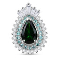 Certified & Appraised Rhapsody AAAA Tsavorite Garnet, Paraiba Tourmaline and E-F VS2 Diamond 1.80 ctw Pendant in 950 Platinum - Sticky add to cart bar