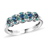 Certified & Appraised Rhapsody 950 Platinum AAAA Narsipatnam Alexandrite, Paraiba Tourmaline and Diamond (E-F, VS2) Ring (Size 10.0) (Del. in 10-12 Days) 0.65 ctw