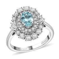 Certified & Appraised Rhapsody AAAA Paraiba Tourmaline and E-F VS2 Diamond 2.25 ctw Ring in 950 Platinum 7 Grams
