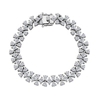 Moissanite 13.10 ctw Bracelet in Rhodium Over Sterling Silver (6.50 In)