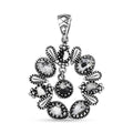 D'Joy Artisan Crafted White Buffalo 5.10 ctw Squash Blossom Pendant without Chain in Sterling Silver - Sticky add to cart bar