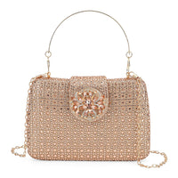 Green Gorgeous Crystal Clutch Bag (7.5"x5.12") with Shoulder Chain Strap