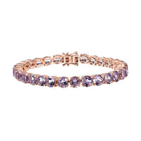 D'Joy Rose De France Amethyst Bracelet in 18K Vermeil RG Over Sterling Silver (7.50 In) 23.80 ctw
