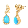 Premium Sleeping Beauty Turquoise 1.25 ctw Earrings in 18K Vermeil Yellow Gold Over Sterling Silver - Sticky add to cart bar
