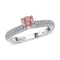 Luxuriant Lab Grown Pink and White Diamond VS 0.80 ctw Ring in Platinum Over Sterling Silver - Sticky add to cart bar