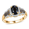 D'Joy AAA Platinum Spinel, Natural Champagne and White Diamond 1.75 ctw Ring in 18K Vermeil Yellow Gold Over Sterling Silver - Sticky add to cart bar