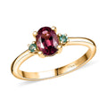Premium Ouro Fino Rubellite, Paraiba Tourmaline Ring in 18K Vermeil YG Over Sterling Silver (Size 10.0) 0.90 ctw - Sticky add to cart bar