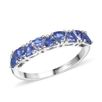 D'Joy Tanzanite Solitaire Diamond 1.20 ctw Ring in Rhodium Over Sterling Silver (Size 10.0)