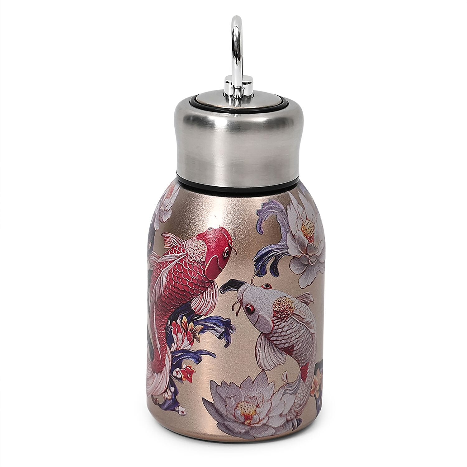 Koi Fish and Lotus Pattern 260ml Double Wall Stainless Steel Water Bottle