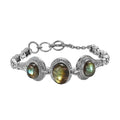 Doorbuster Malagasy Labradorite Toggle Clasp Bracelet in Stainless Steel (7.00 In) 20.30 ctw - Sticky add to cart bar