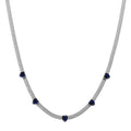 Blue Austrian Crystal Necklace in Stainless Steel 20-22 Inches - Sticky add to cart bar