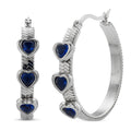 Blue Austrian Crystal Hoop Earrings - Sticky add to cart bar