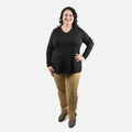 Isaac Mizrahi Black Pima Cotton V-Neck Tunic - 1X - Sticky add to cart bar