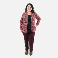 Isaac Mizrahi Green Multi Printed Knit Cardigan - 1X