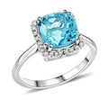 Certified & Appraised Luxoro AAA Santa Maria Aquamarine and G-H I2 Diamond 3.35 ctw Ring in 14K White Gold (Size 10.0) - Sticky add to cart bar