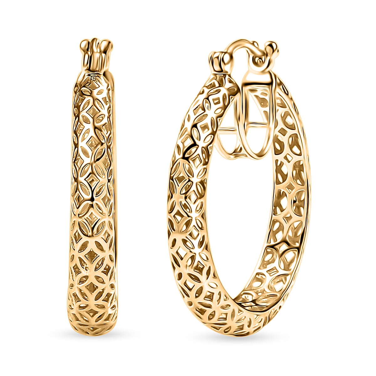 Mirage Collection Hoop Earrings in 10K Yellow Gold 2.35 Grams
