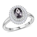 Premium Tanzanian Lavender Spinel, Diamond Ring in Rhodium Over Sterling Silver (Size 10.0) 1.20 ctw - Sticky add to cart bar