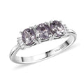 Tanzanian Lavender Spinel, Diamond Ring in Rhodium Over Sterling Silver (Size 10.0) 1.30 ctw - Sticky add to cart bar