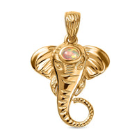 D'Joy Premium Ethiopian Welo Opal Pendant without Chain in 18K Vermeil YG Over Sterling Silver 0.10 ctw