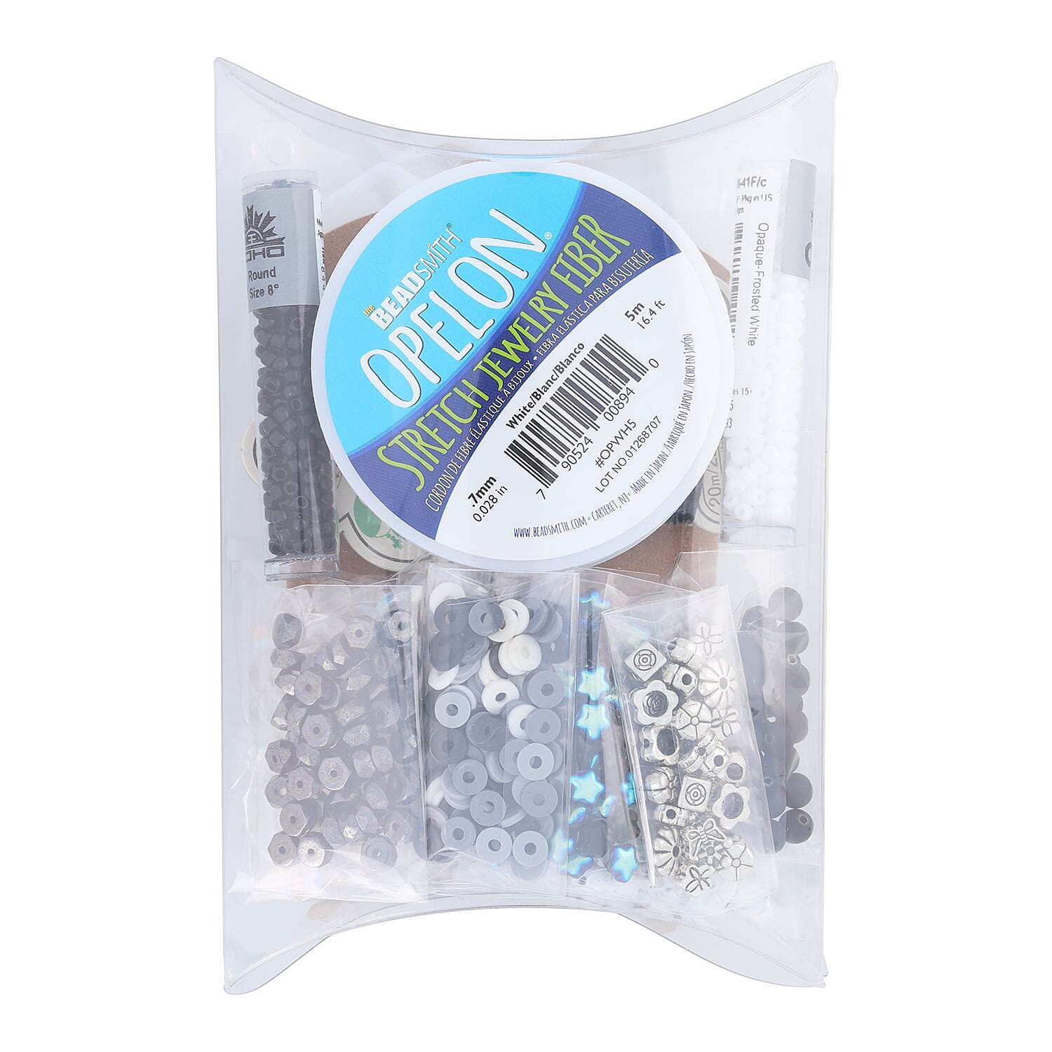 Gem Craft Studio Black and White Stretch Friendship Bracelet Kit