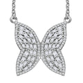 GP Diamond 1.00 ctw Butterfly Necklace in Rhodium Over Sterling Silver 18 Inches (Del. In 12-15 Days) - Sticky add to cart bar
