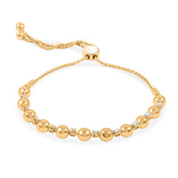 GSI Certified Luxuriant Lab Grown Diamond F SI2 0.35 ctw Bolo Bracelet in 24K Yellow Gold Over Sterling Silver (Adjustable)