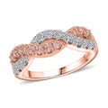 Luxuriant Lab Grown White and Pink Diamond 0.75 ctw Ring Sterling Silver - Sticky add to cart bar