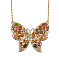 D'Joy Premium Multi-Tourmaline 4.75 ctw Butterfly Necklace in 18K Vermeil Yellow Gold Over Sterling Silver 18-20 Inches - Sticky add to cart bar