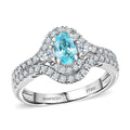 Certified & Appraised Rhapsody AAAA Paraiba Tourmaline and E-F VS2 Diamond 2.00 ctw Ring in 950 Platinum 7.60 Grams - Sticky add to cart bar